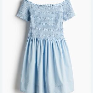 H&M Light Blue Off-Shoulder Midi Dress size L \C138
